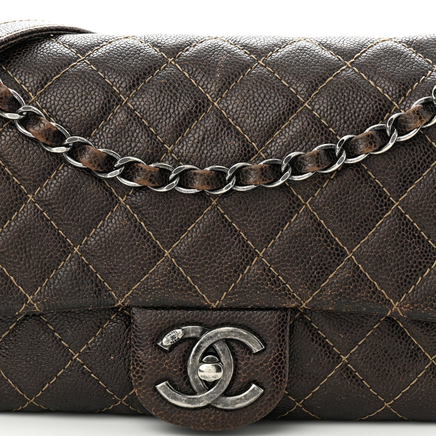 Chanel Iridescent Caviar Quilted Small Chic Flap Brown 8 of 12