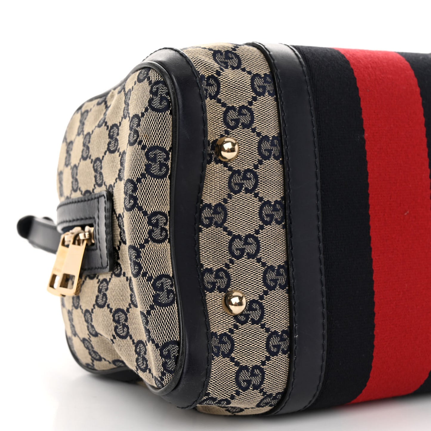 Monogram Vintage Web Small Boston Navy