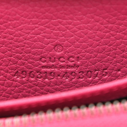 Gucci Grained Calfskin Logo Zip Around Card Case Box Pink Green 6 of 6