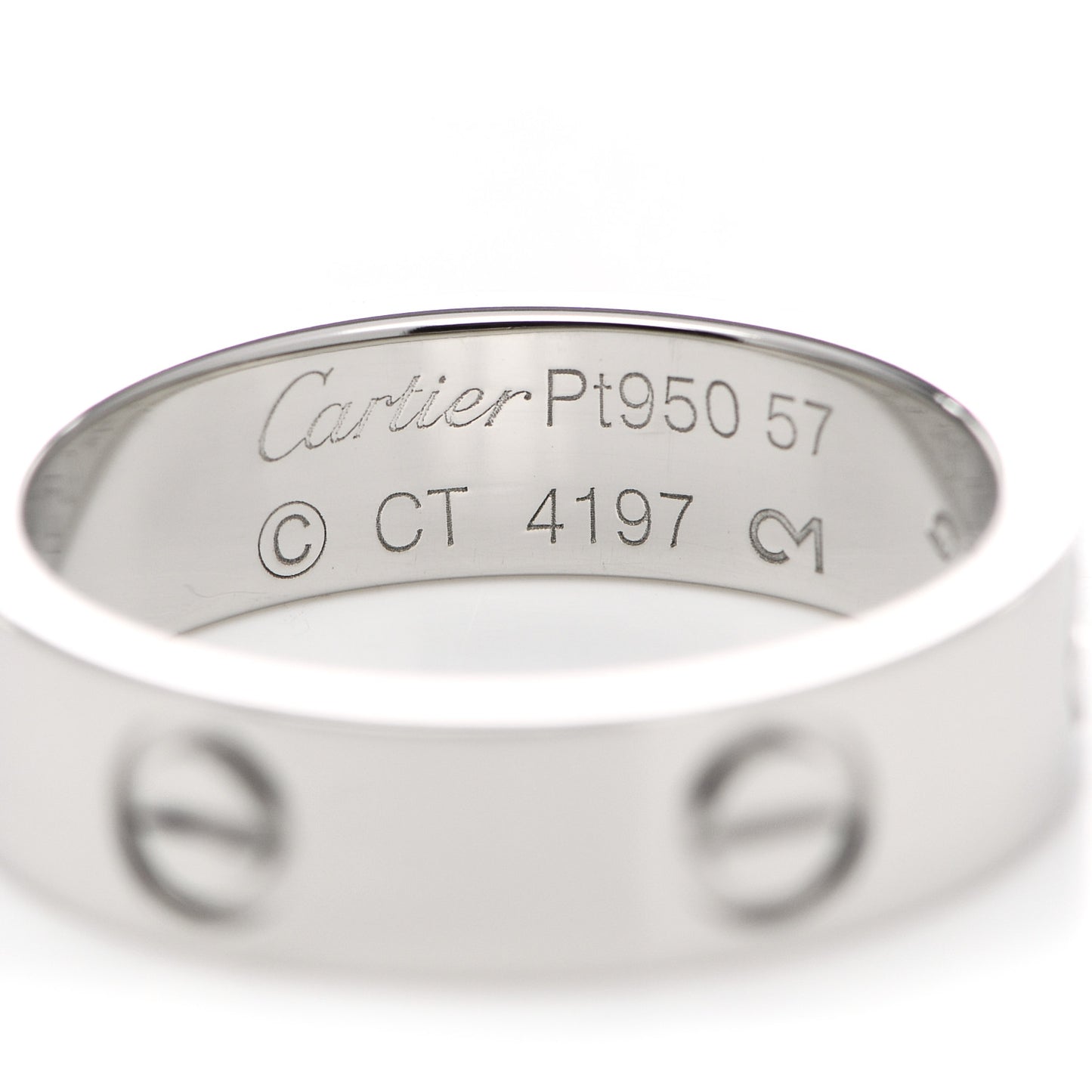 Platinum 5.5mm LOVE Ring 57 8