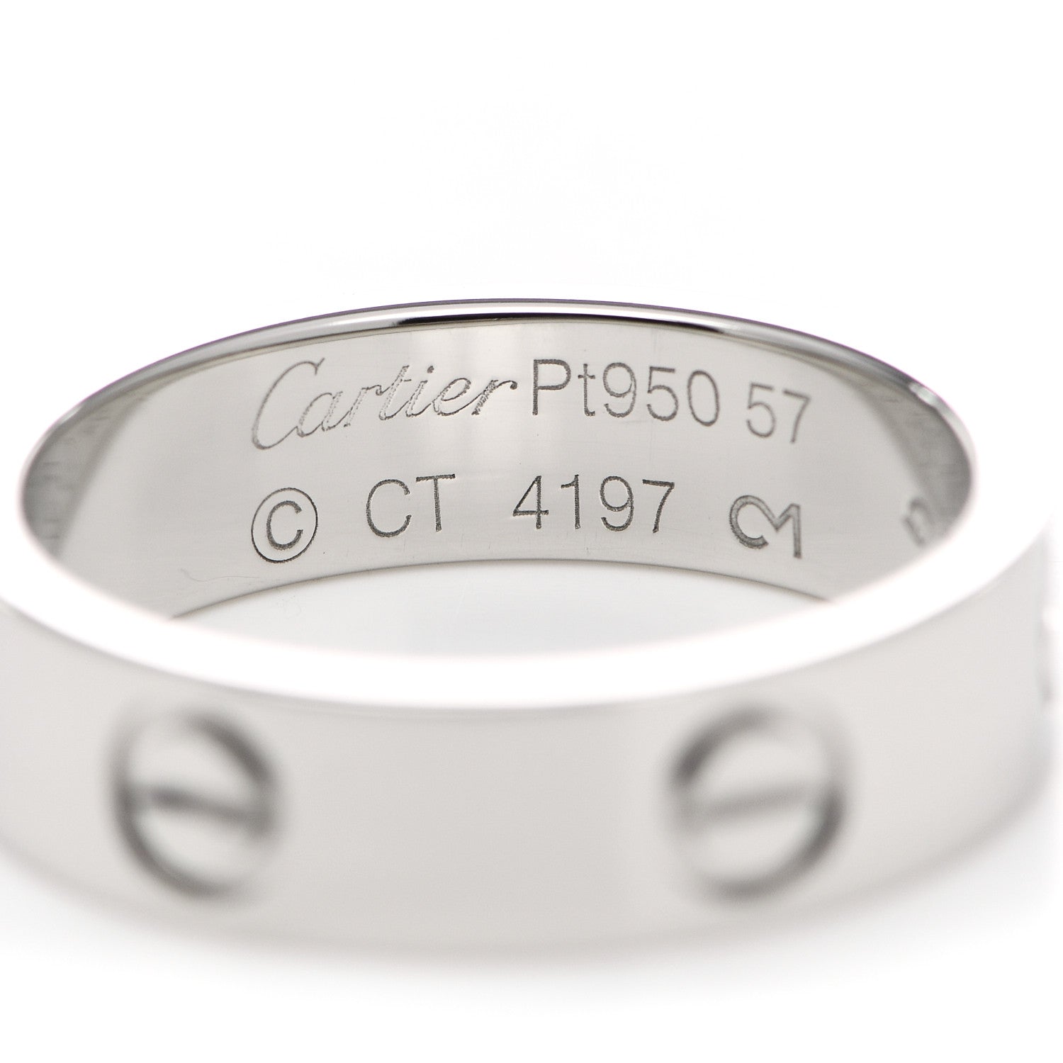 Cartier Platinum 5.5mm LOVE Ring 57 8 4 of 5