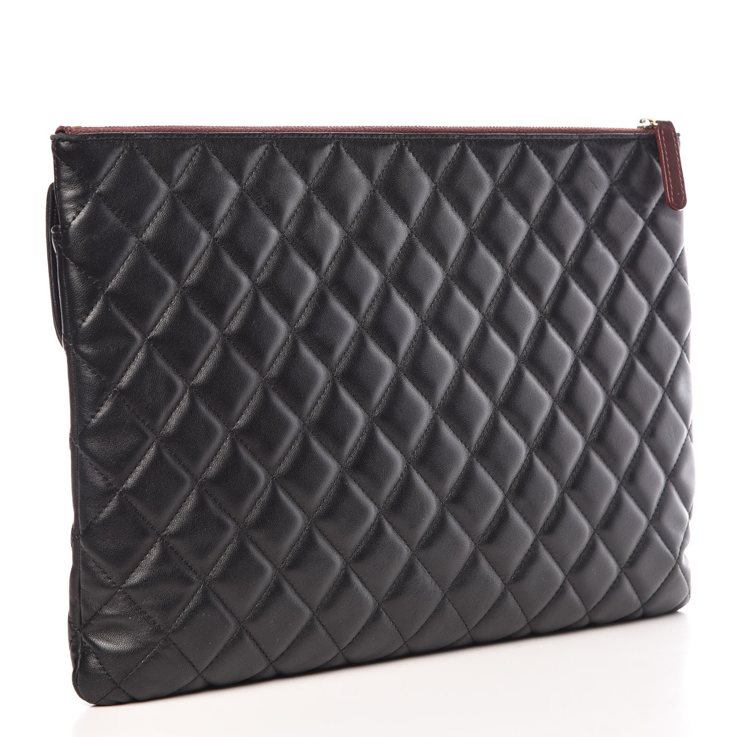 Chanel Lambskin Quilted Large Flap Cosmetic Case Black 3 of 13