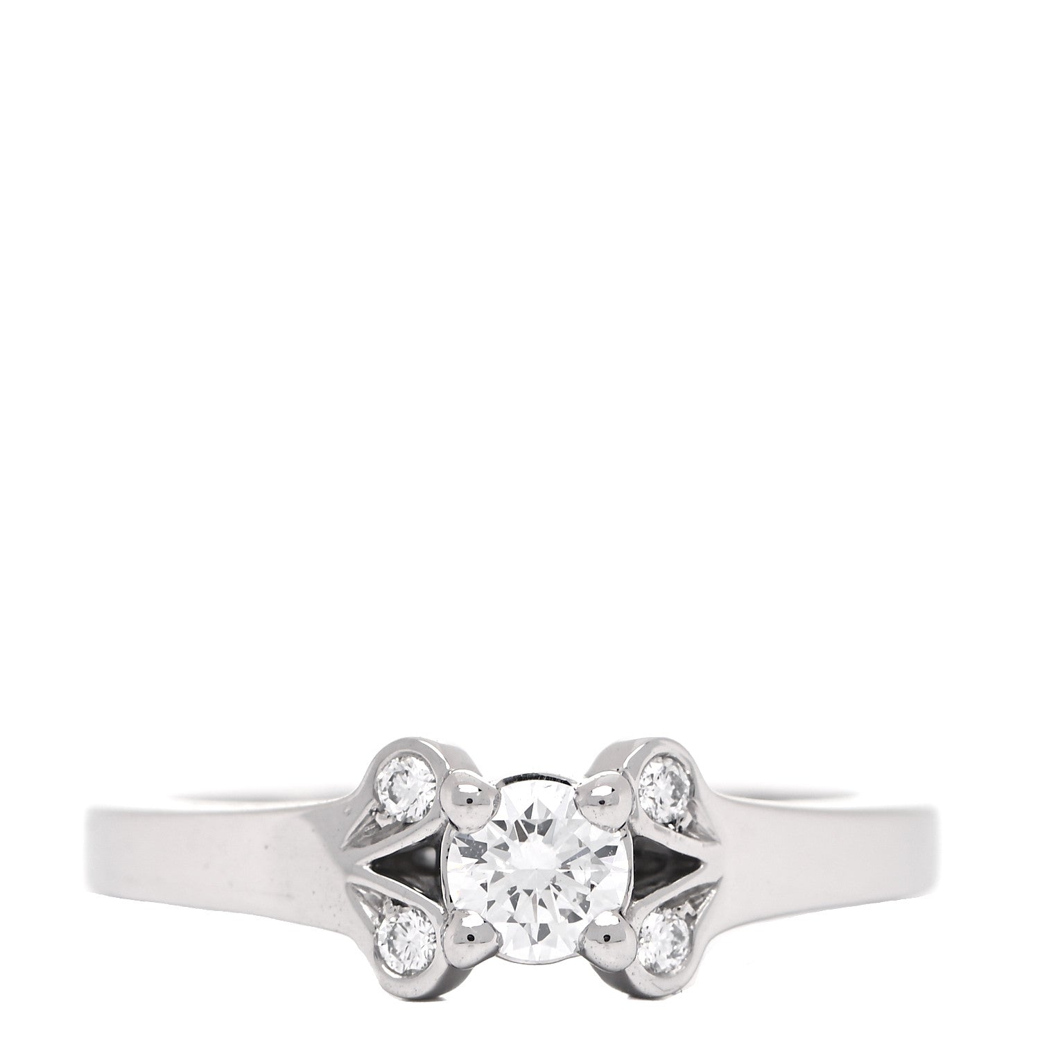 Cartier Platinum Diamond .18ct Ballerine Solitaire Engagement Ring 47 4 1 of 9
