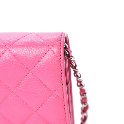 Chanel Caviar Quilted Wallet on Chain WOC Pink 12 of 13