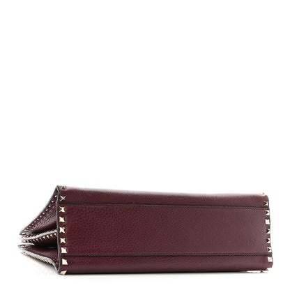 Valentino Garavani Grained Calfskin Medium Rockstud Double Handle Horizontal Tote Rubin 4 of 11