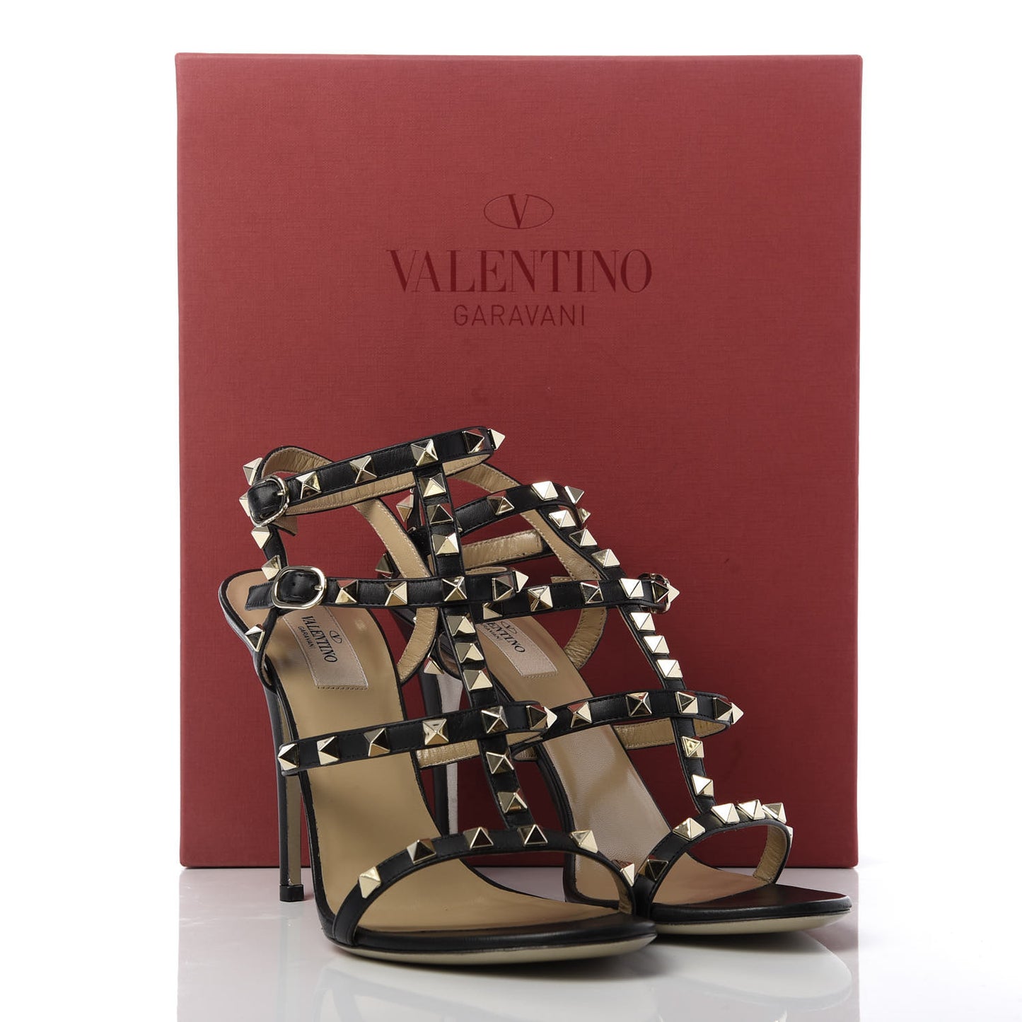 Nappa Rockstud Gladiator 105mm Sandals 39.5 Black