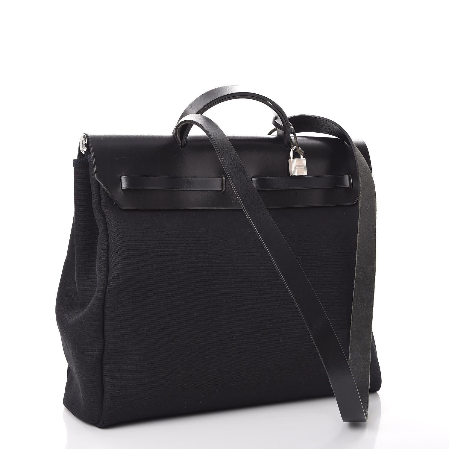 Hermes Toile Vache Calfskin Herbag 39 MM Black 4 of 22
