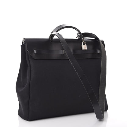 Hermes Toile Vache Calfskin Herbag 39 MM Black 4 of 22