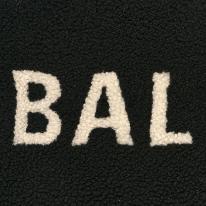 Balenciaga Sheepskin Shearling Contrasted Logo Large Zip Pouch Black 5 of 9
