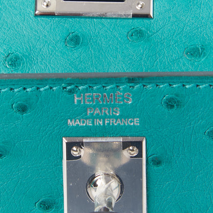 Hermes Ostrich Kelly Sellier 25 Vert Verone 33 of 45
