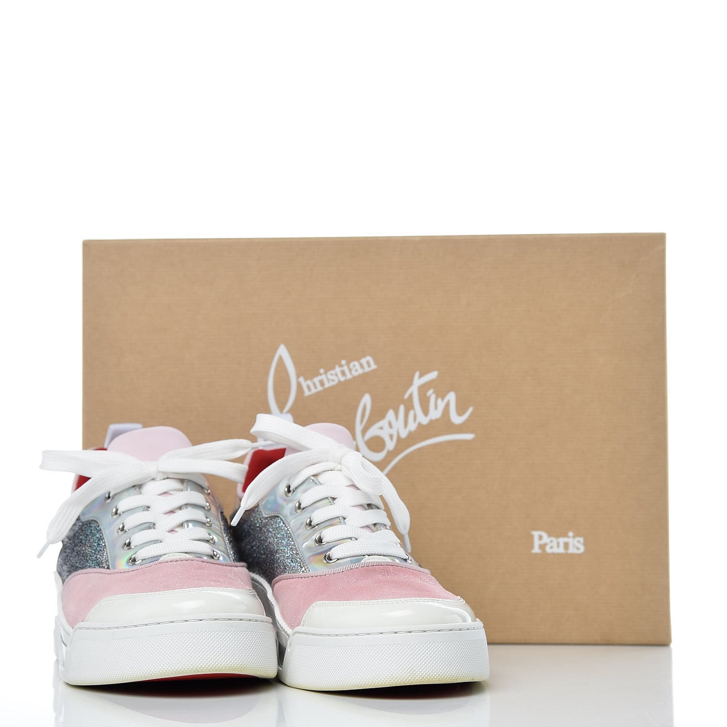 Metallic Calfskin Womens Aurelien Flat Sneakers 39.5 Silver Pink