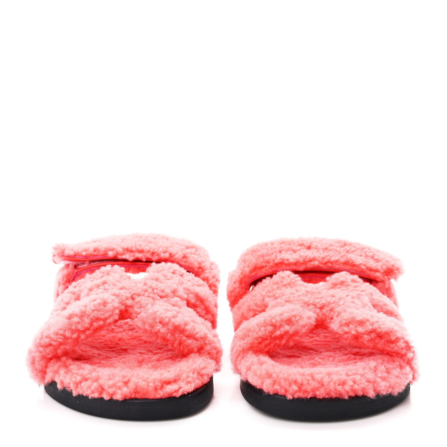 Hermes Woolskin Womens Chypre Sandals 38.5 Rose Du Desert 2 of 9