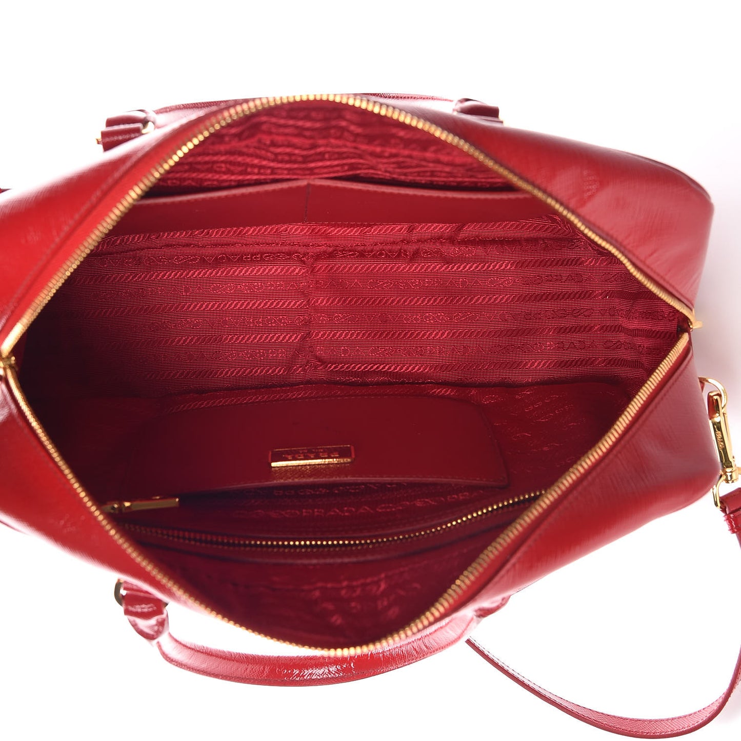 Saffiano Vernice Floral Bauletto Bag Rosso Bianco