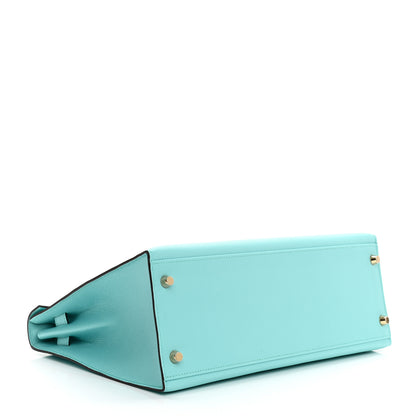 Hermes Epsom Kelly Sellier 32 Bleu Atoll 7 of 23