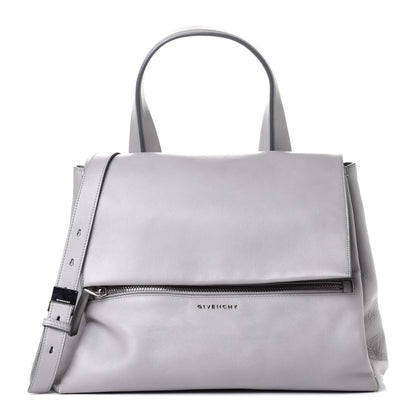 Givenchy Grained Calfskin Medium Pandora Pure Flap Bag Pearl Grey 1 of 19