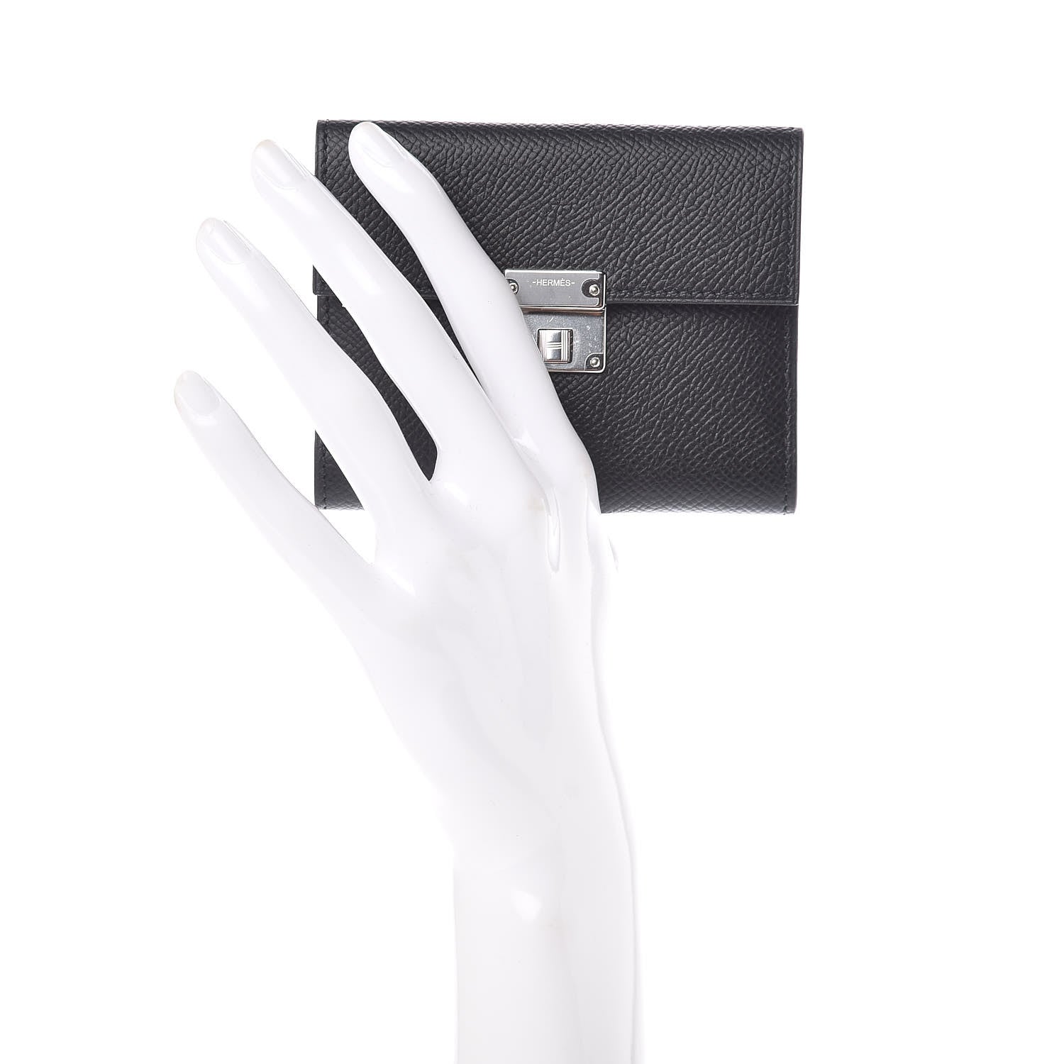 Hermes Epsom Clic Mini Card Holder Black 2 of 8