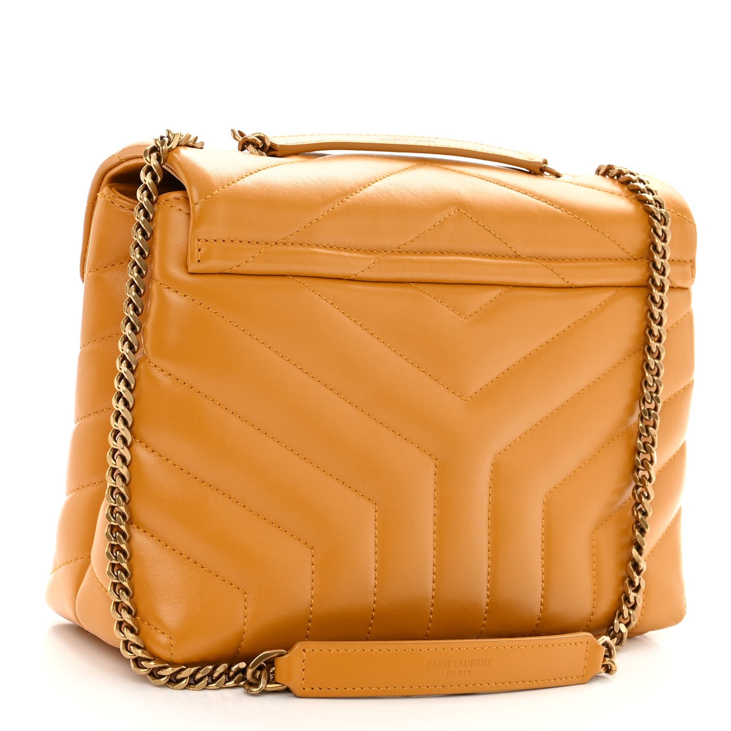 Calfskin Y Quilted Monogram Small Loulou Chain Satchel Cheddar
