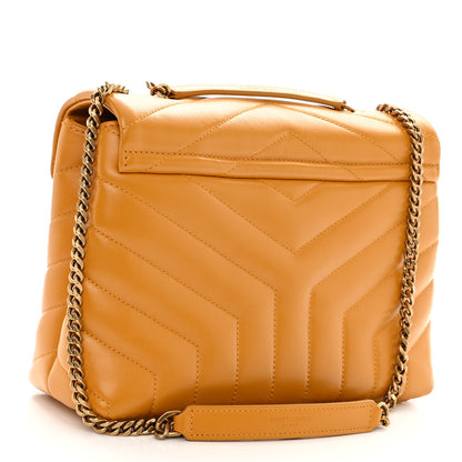 Saint Laurent Calfskin Y Quilted Monogram Small Loulou Chain Satchel Cheddar 3 of 9
