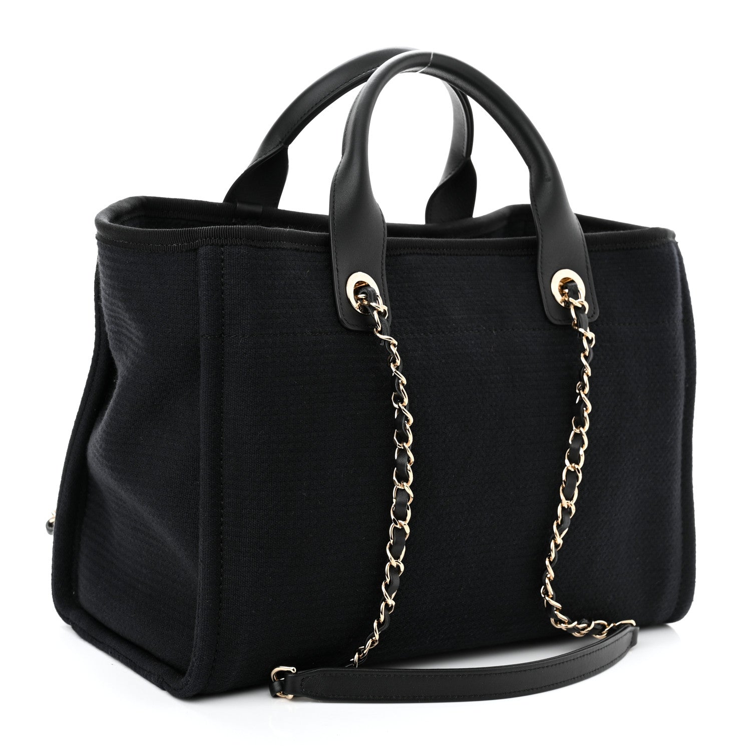 Chanel Mixed Fibers Small Deauville Tote Black 4 of 11