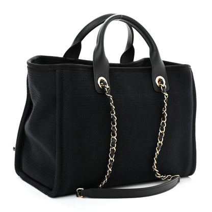 Chanel Mixed Fibers Small Deauville Tote Black 4 of 11
