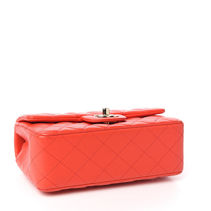 Chanel Lambskin Quilted Mini Rectangular Flap Red 3 of 10