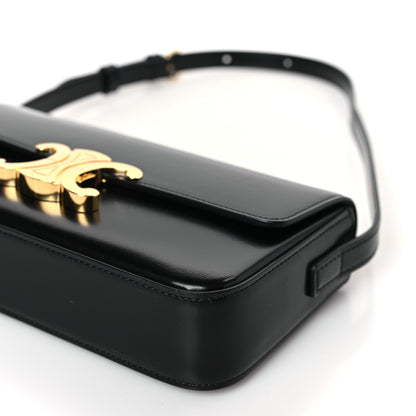 Celine Shiny Calfskin Triomphe Shoulder Bag Black 9 of 9
