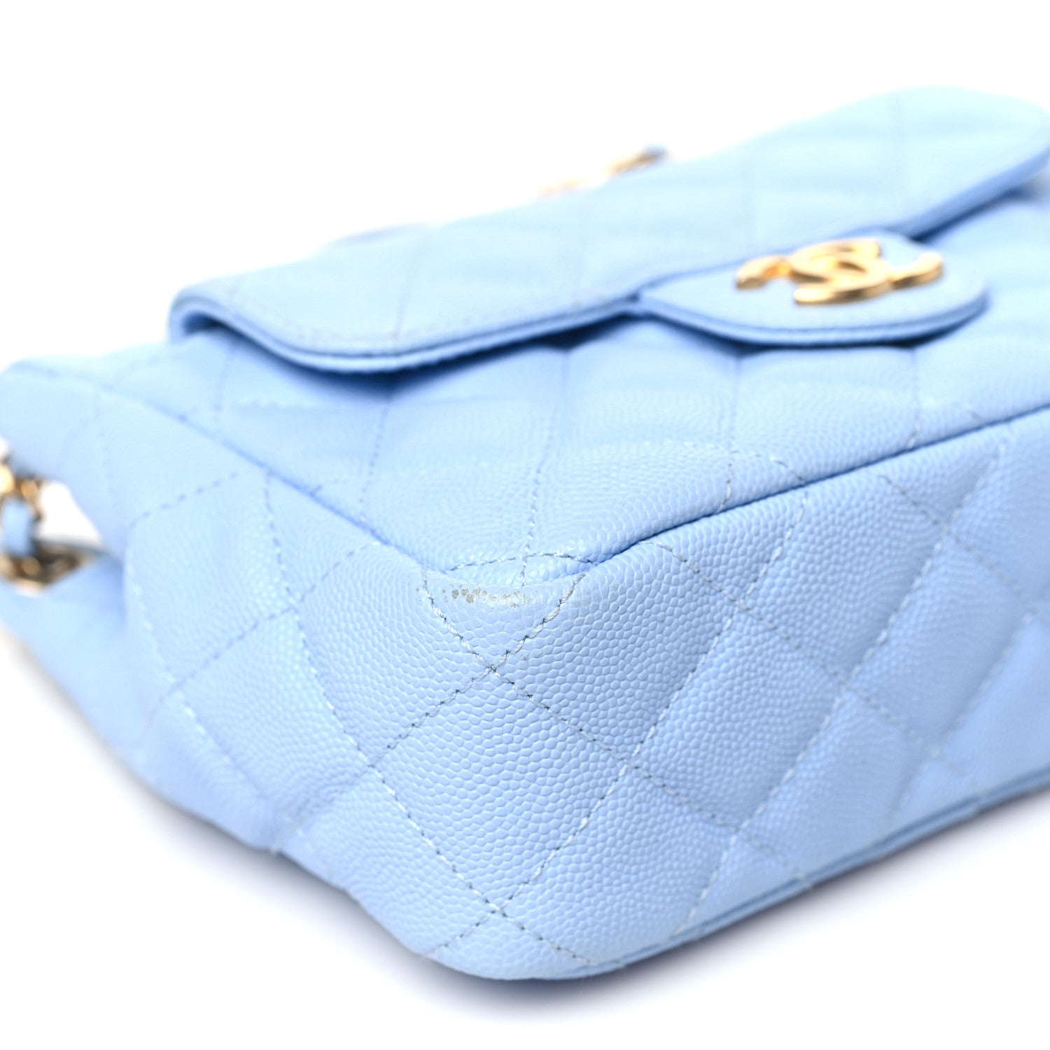 Chanel Caviar Quilted Small Wavy CC Hobo Light Blue 9 of 11
