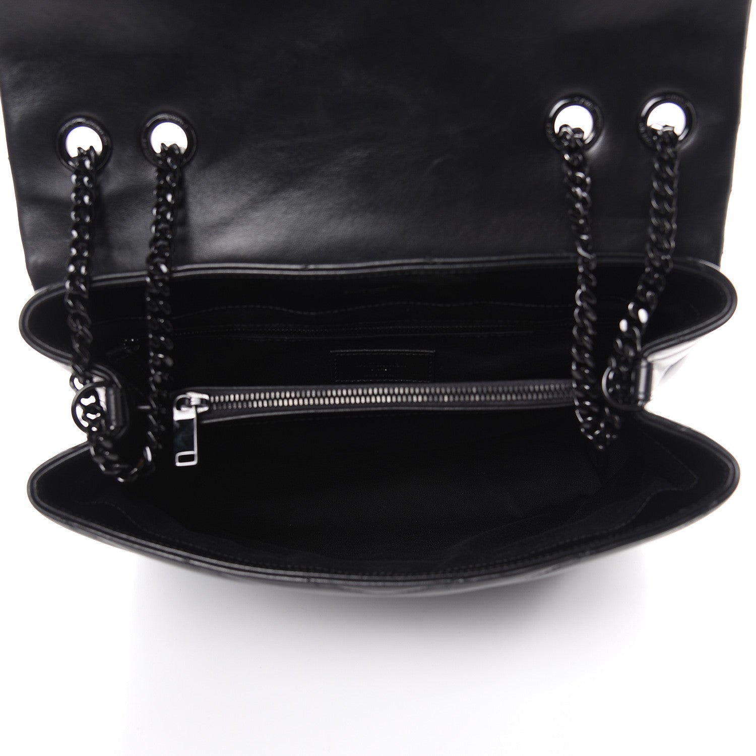 Saint Laurent Calfskin Y Quilted Monogram Medium Loulou Chain Satchel Black 5 of 11