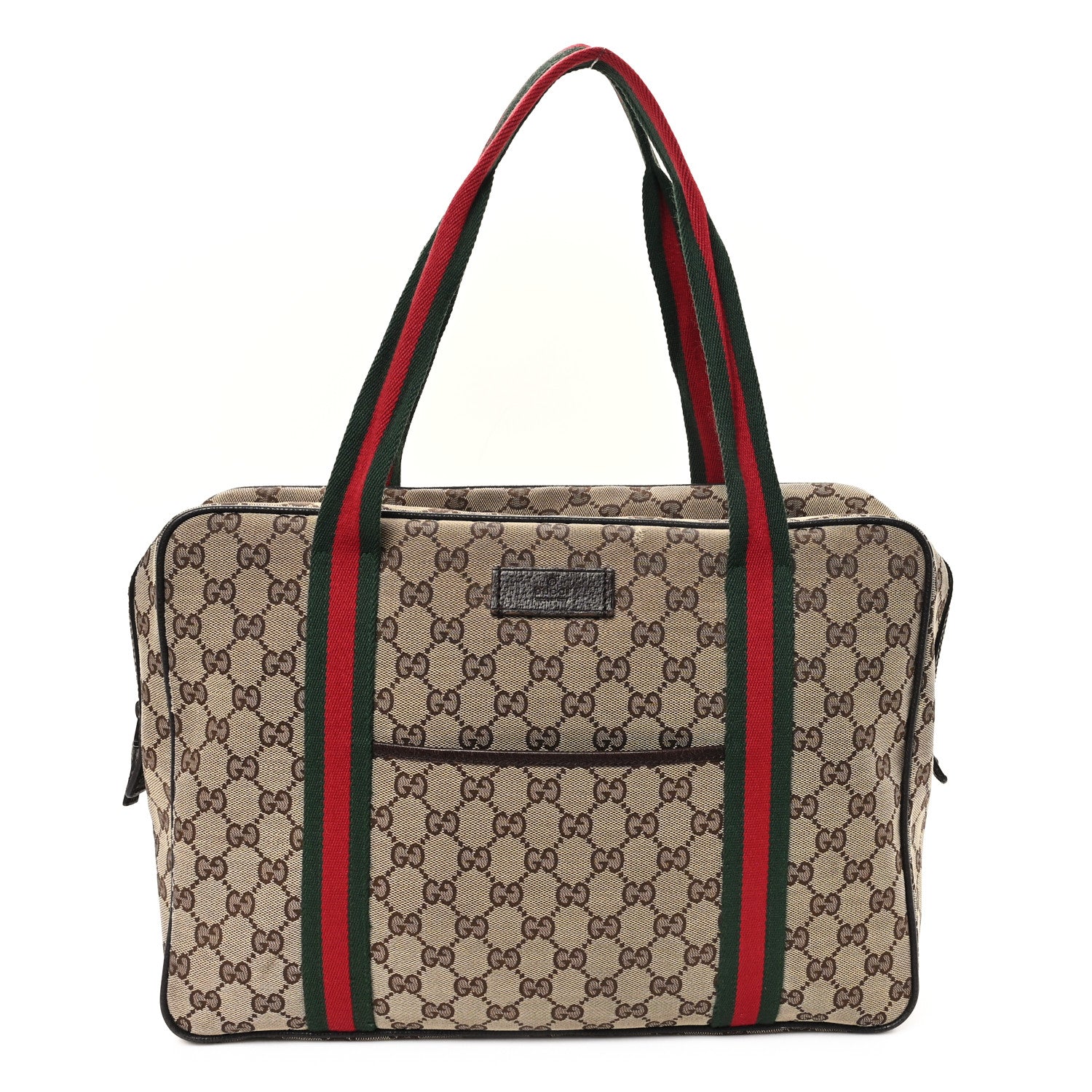 Gucci Monogram Web Carry On Tote Dark Brown 1 of 12