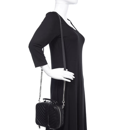 Saint Laurent Lambskin Matelasse Chevron Lunchbox Bag Black 2 of 8