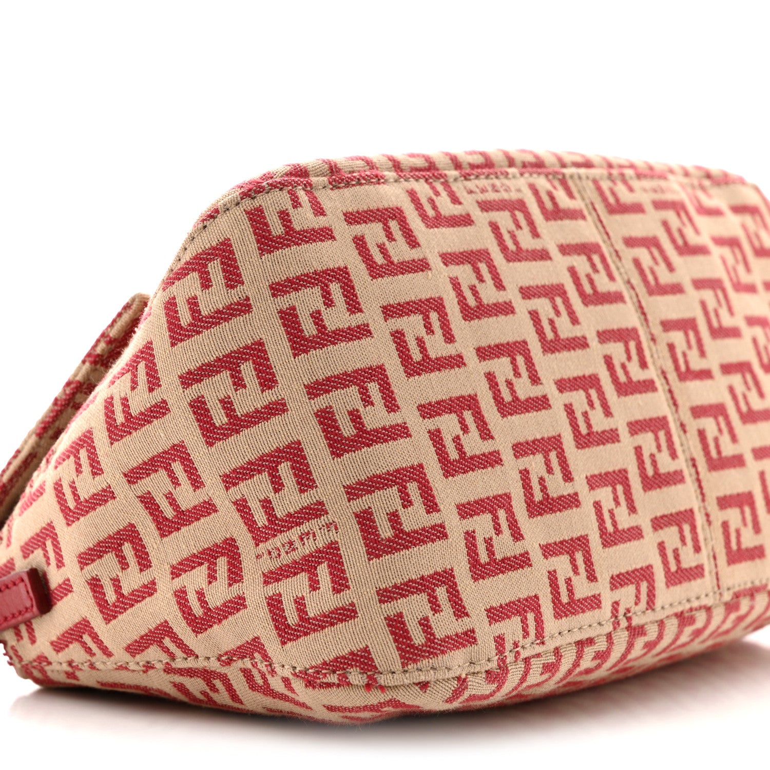 Fendi Zucchino Vitello Mini Mama Baguette Beige Rosso 9 of 13
