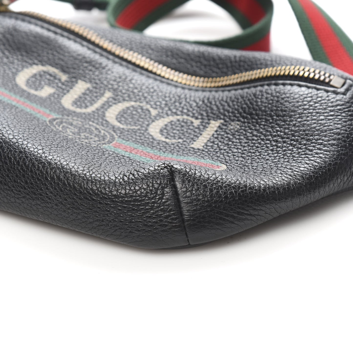 Grained Calfskin Small Logo Belt Bag Black
