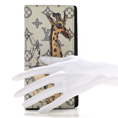 Louis Vuitton Savane Monogram Chapman Giraffe Brazza Wallet 2 of 11