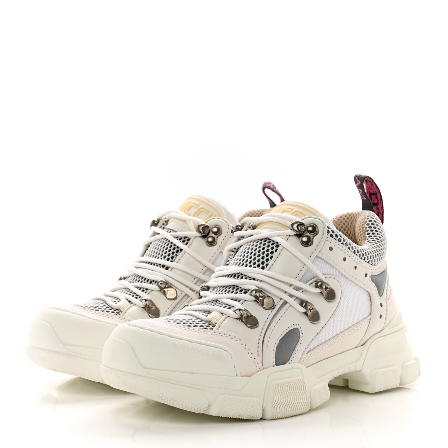 X SEGA Mesh Calfskin Suede Womens Flashtrek Sneakers 36 Great White