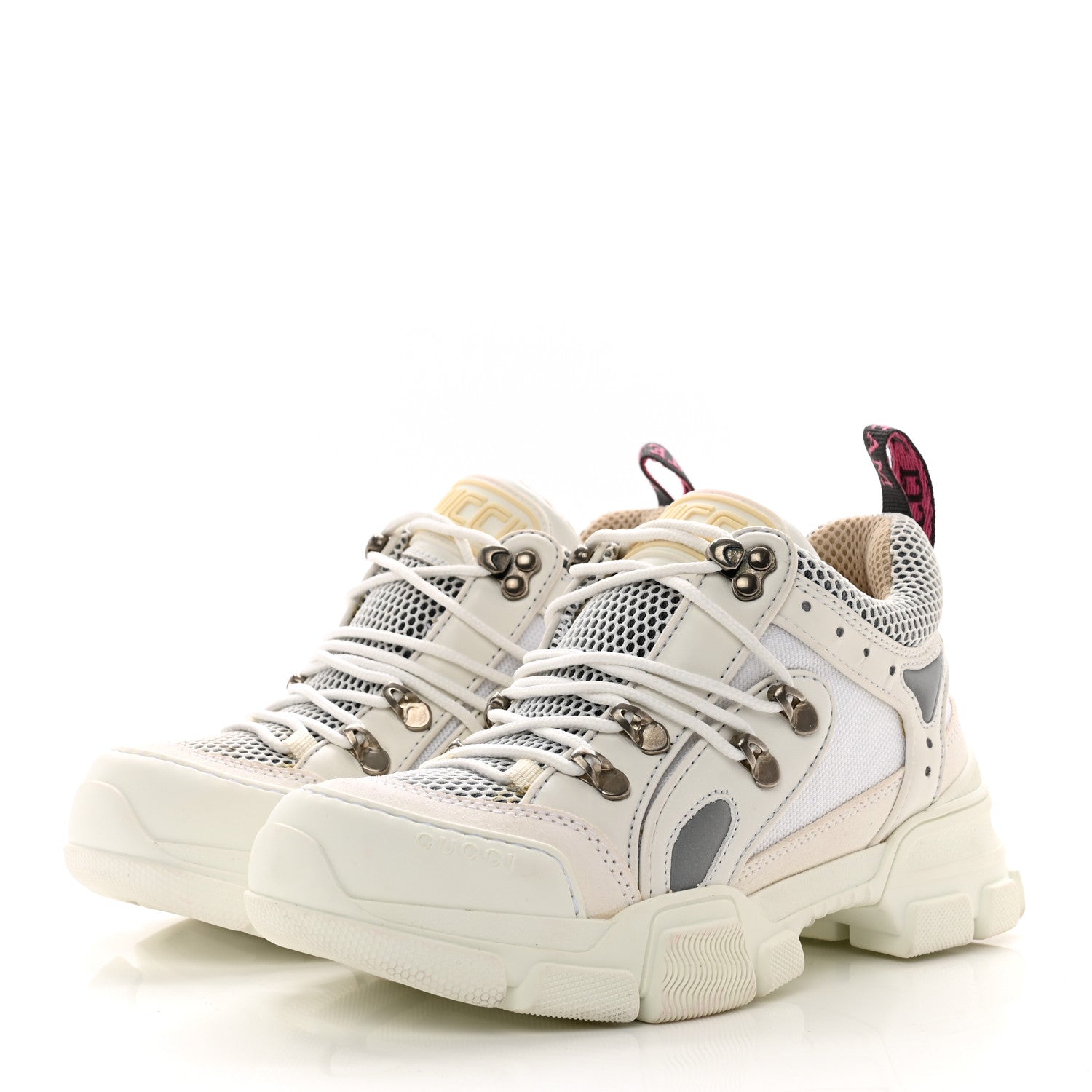 Gucci X SEGA Mesh Calfskin Suede Womens Flashtrek Sneakers 36 Great White 3 of 9