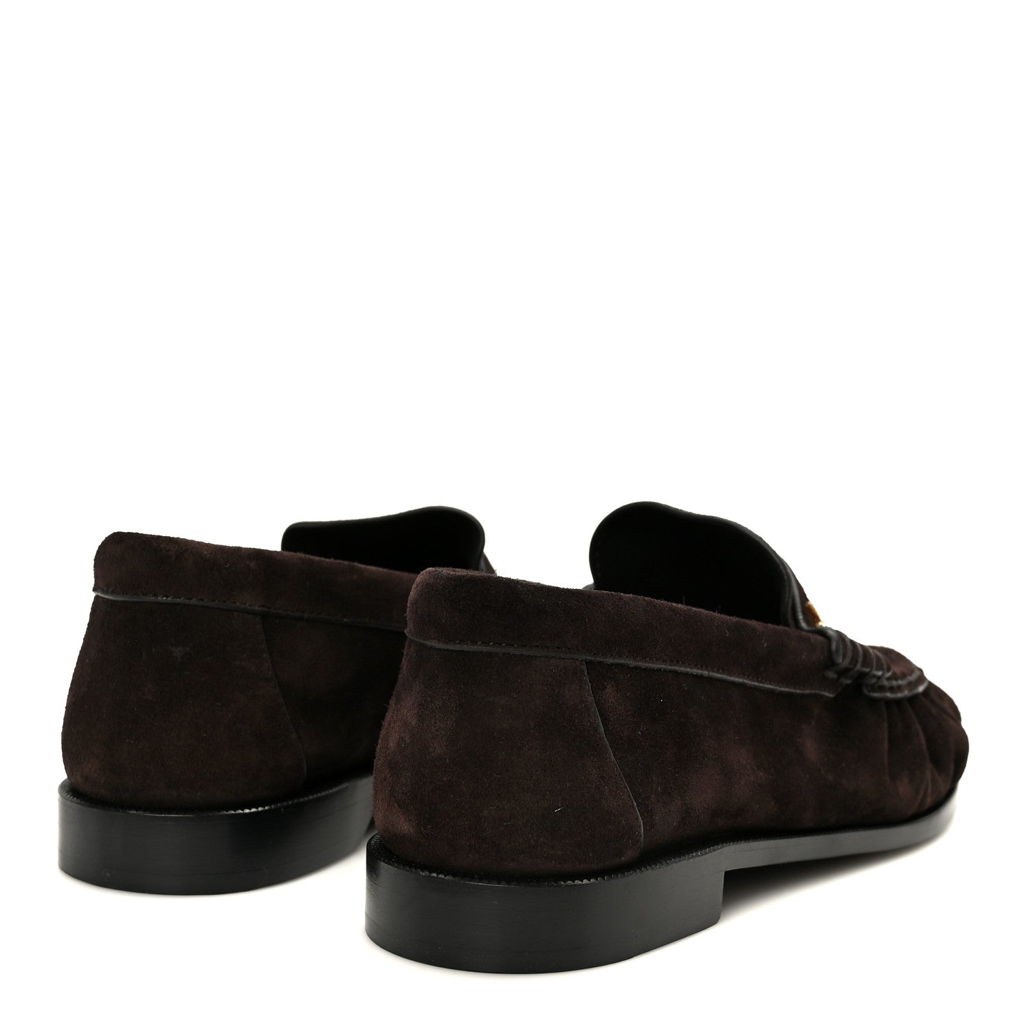 Saint Laurent Suede Le Loafer 15 Penny Slippers 37 Dark Chocolate 5 of 10
