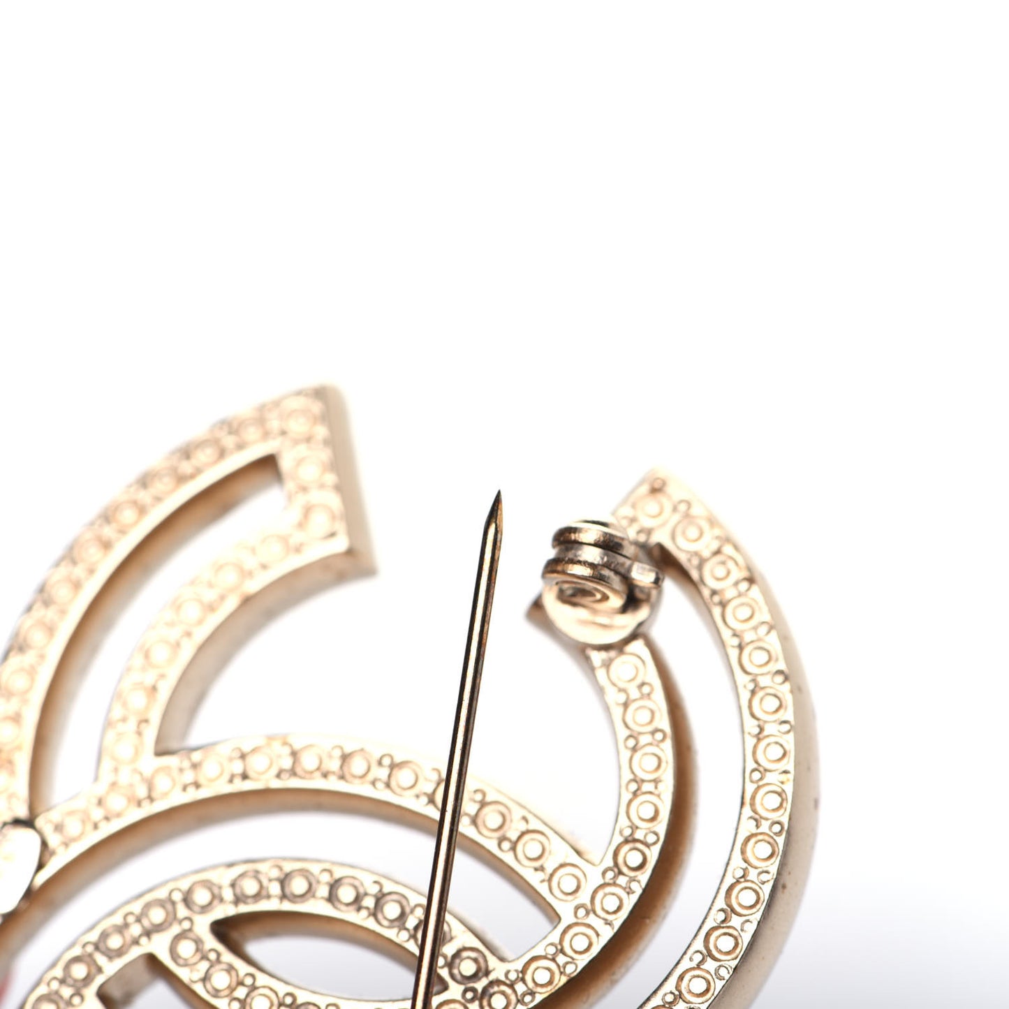 Crystal CC Brooch Light Gold