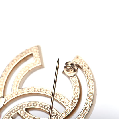 Chanel Crystal CC Brooch Light Gold 6 of 8