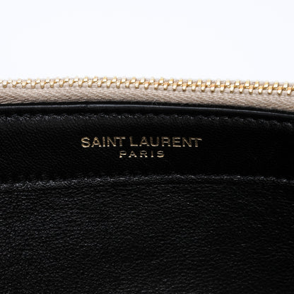 Saint Laurent Metallic Fabric Monogram Envelope Chain Wallet Champagne 6 of 6
