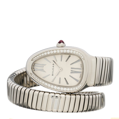Bulgari Stainless Steel Diamond Bezel 35mm Serpenti Tubogas Quartz Watch 2 of 5