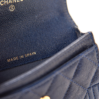 Chanel Caviar Quilted Boy Flap Card Holder Blue 7 of 8