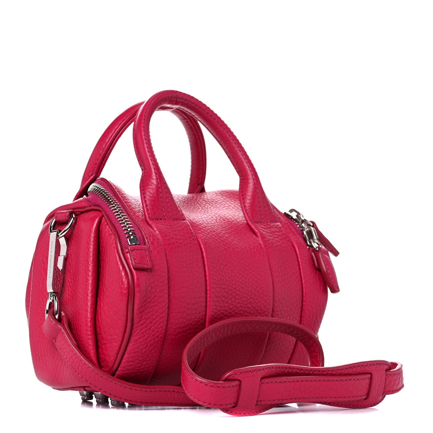 Alexander Wang Pebbled Lambskin Mini Rockie Fuchsia Rhodium Hardware 3 of 10