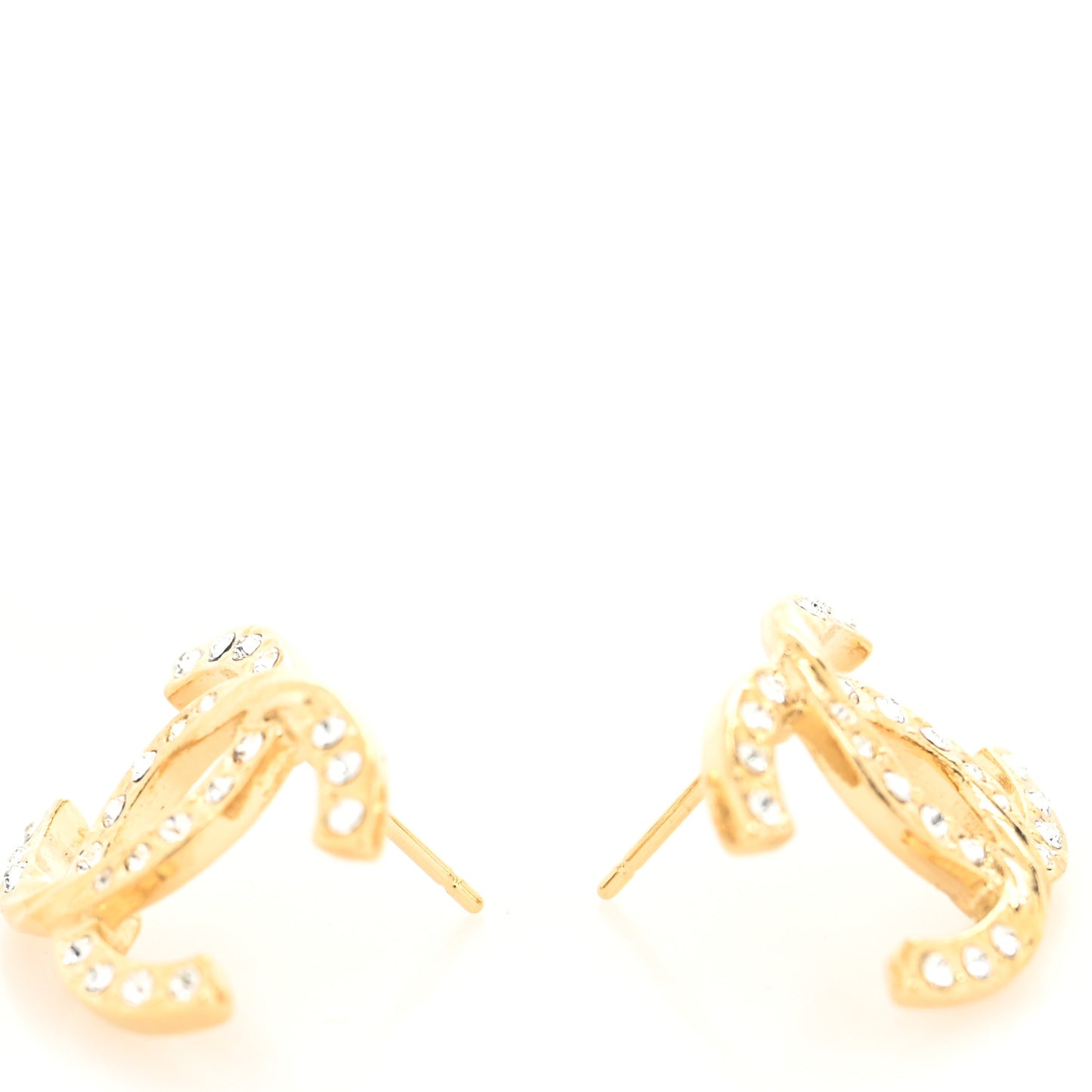 Crystal Twist CC Earrings Gold