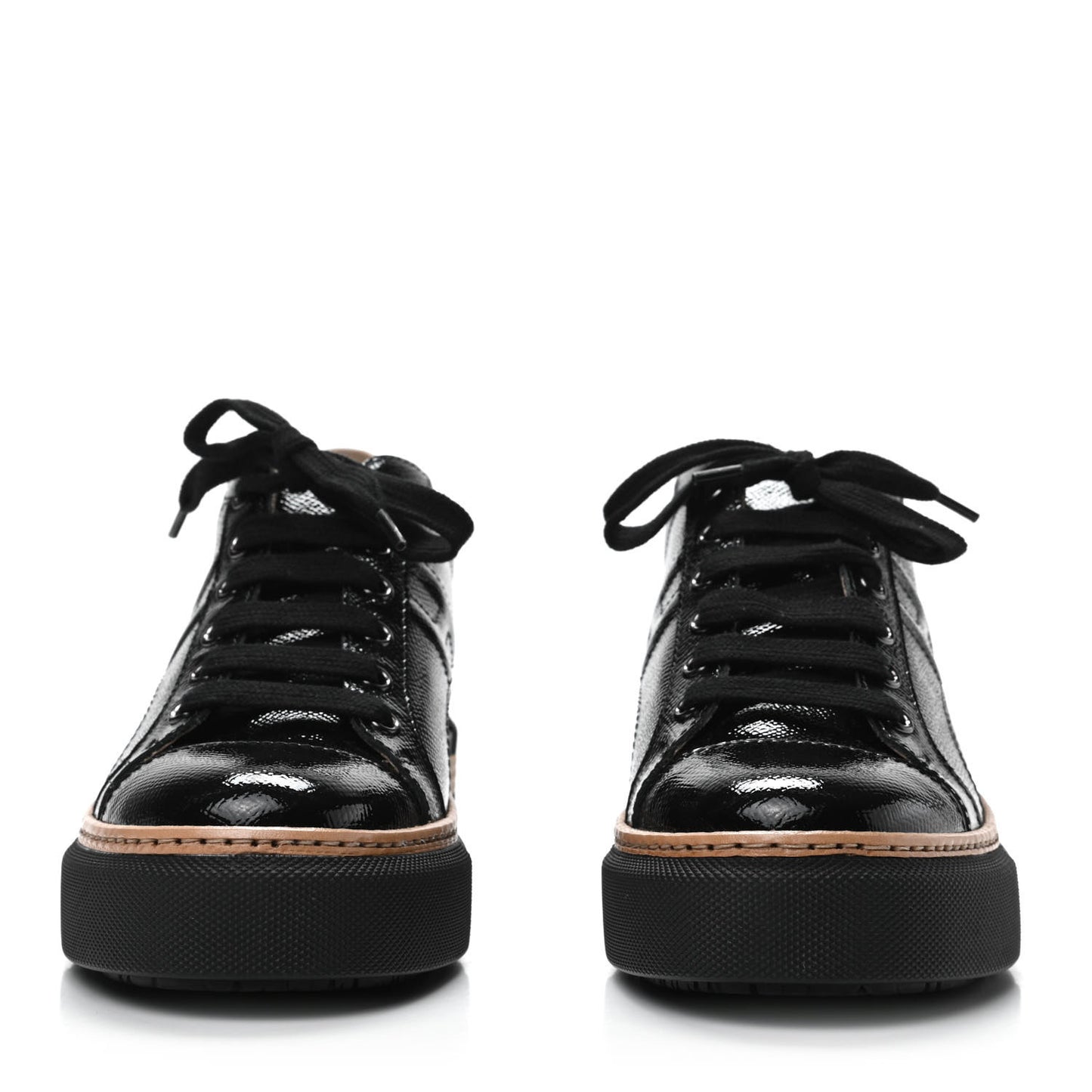 Patent Epsom Womens Polo Sneakers 37 Black