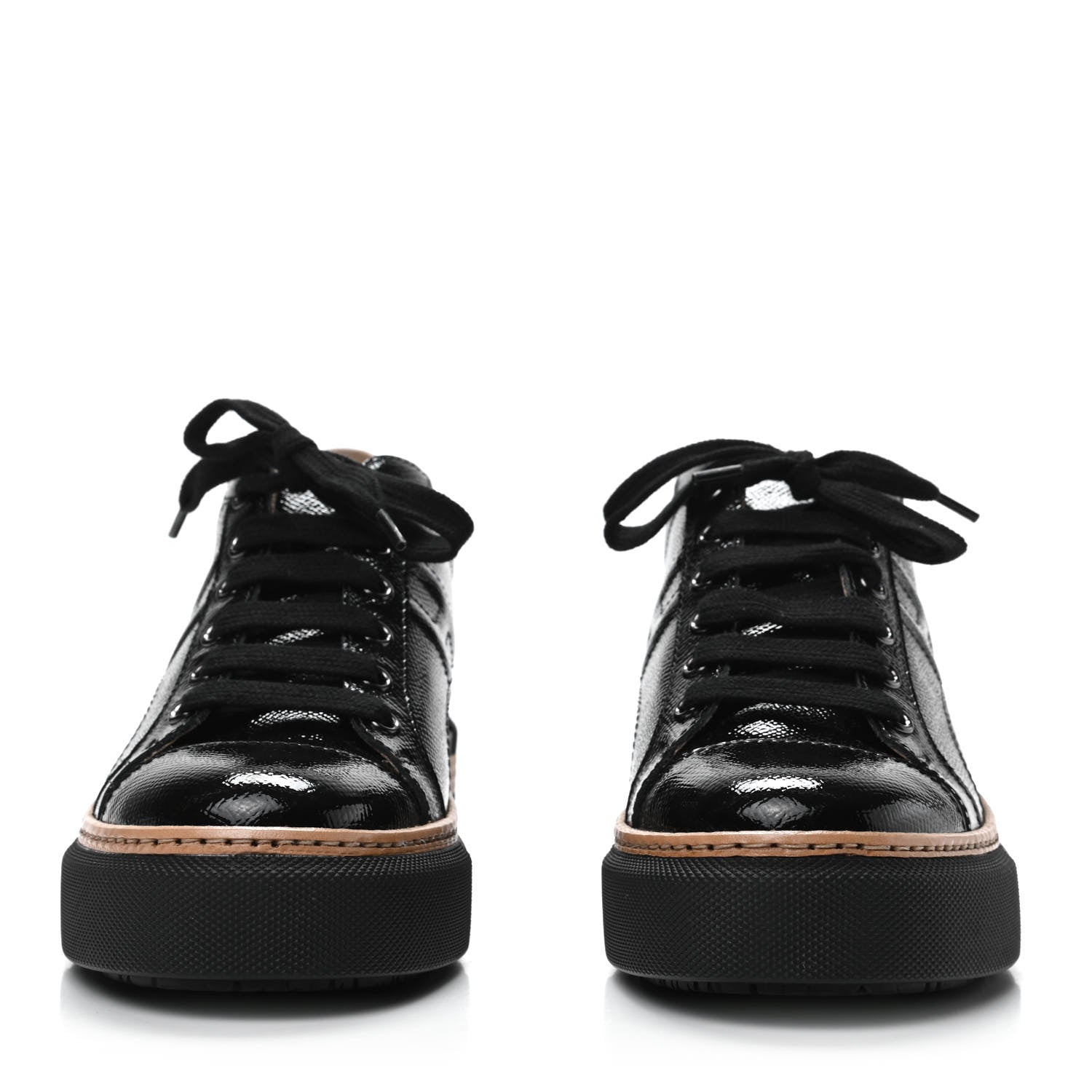 Hermes Patent Epsom Womens Polo Sneakers 37 Black 2 of 9