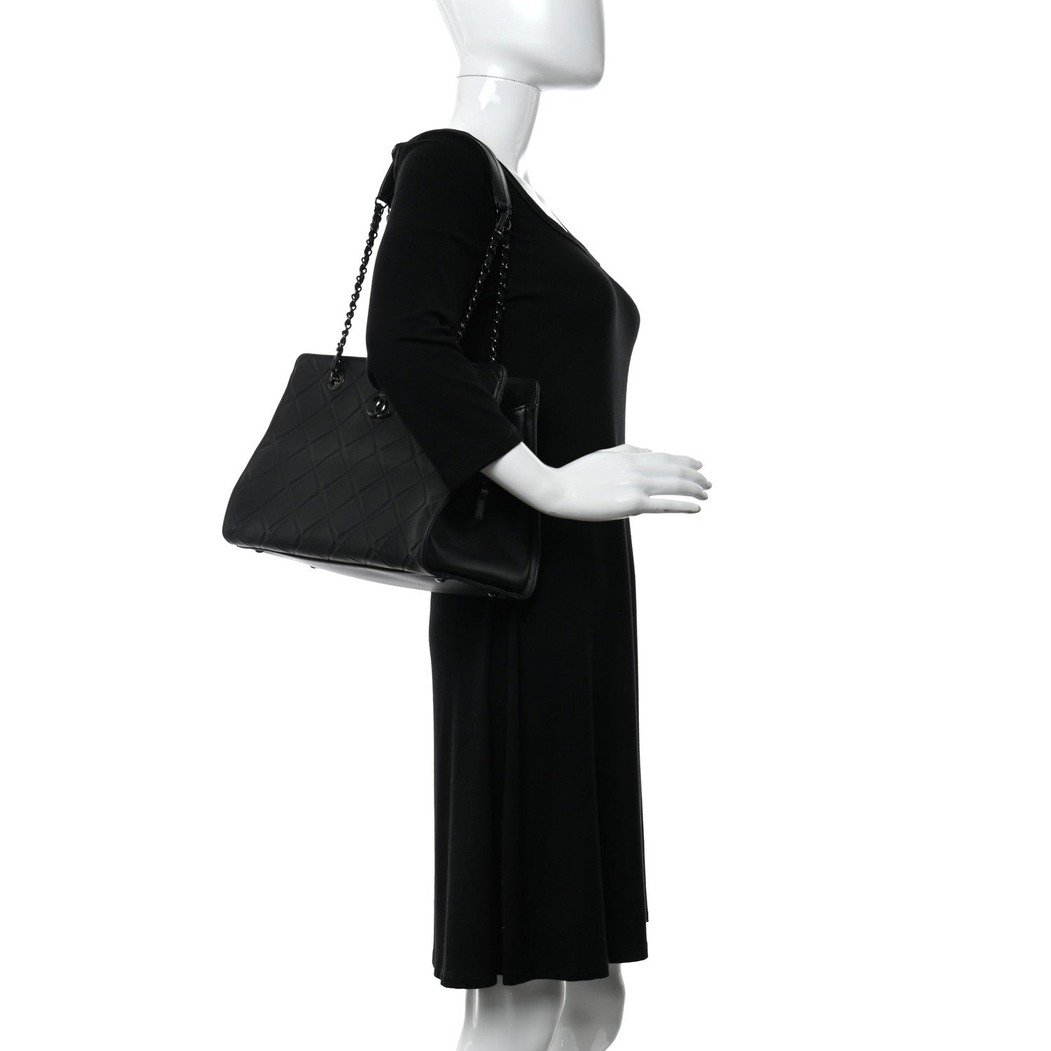 Chanel Calfskin Propeller Shopping Tote Black 2 of 11
