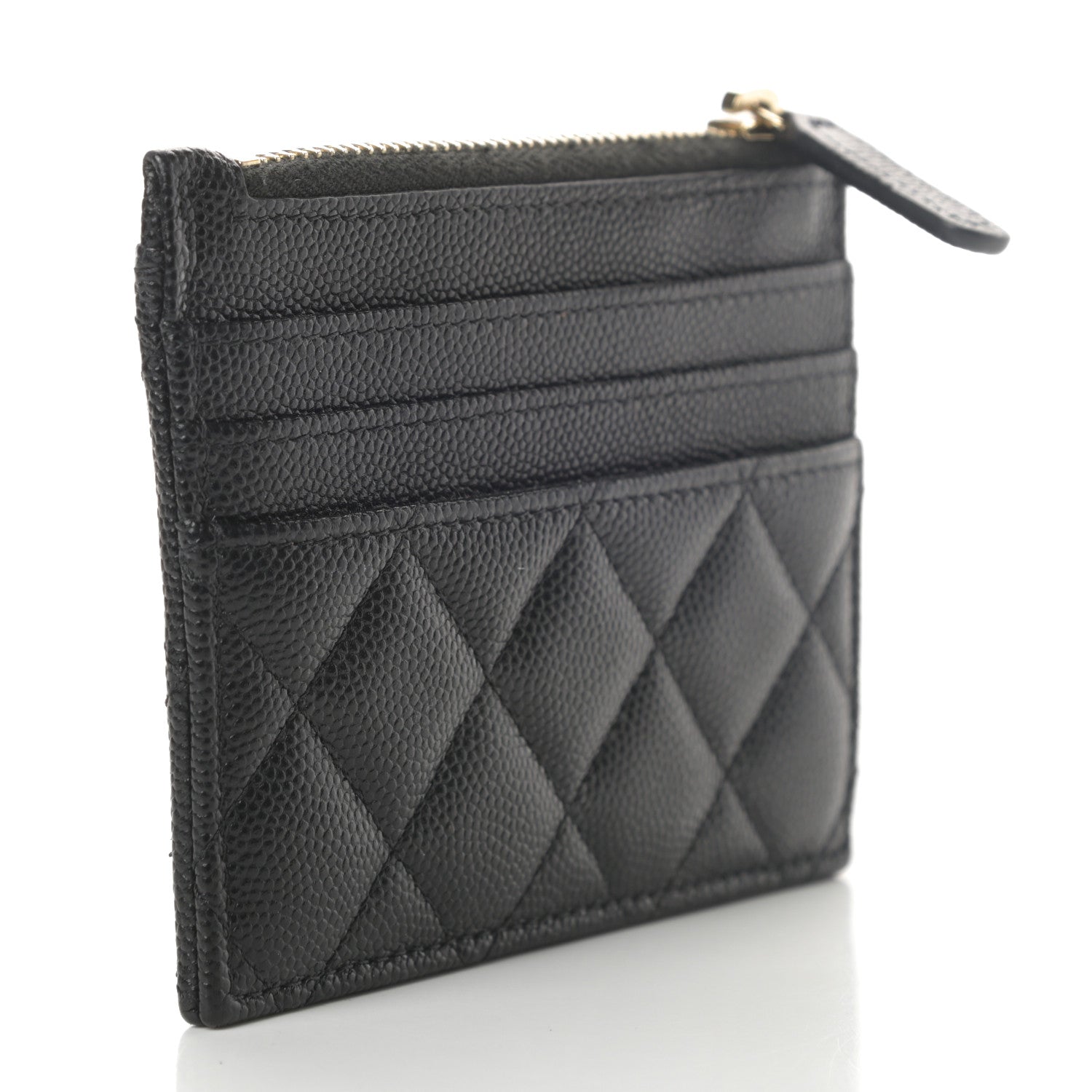 Chanel Caviar Quilted CC Zip Card Holder Black 3 of 8