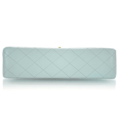 Chanel Lambskin Quilted Medium Double Flap Light Blue 6 of 10