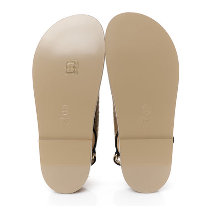 Chanel Calf Hair Suede Shearling Dad Sandals 37.5 Beige 6 of 10