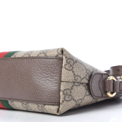 Gucci GG Supreme Monogram Textured Dollar Calfskin Web Small Ophidia Dome Shoulder Bag Beige Ebony New Acero 7 of 10